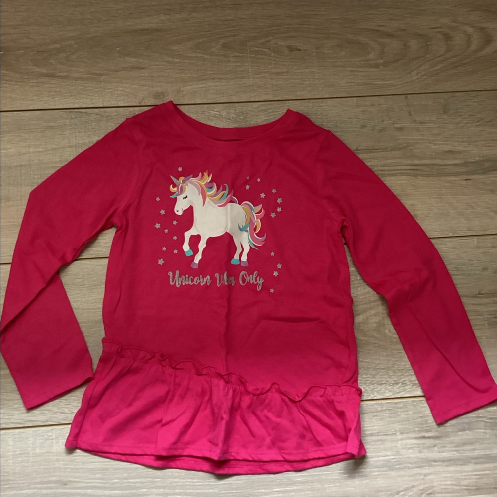 Pink unicorn long sleeve shirt